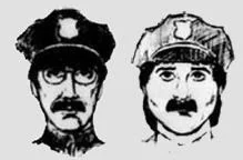 Composite sketches of the two disguised thieves