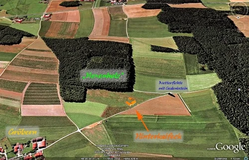 Aerial view of the former farm locality