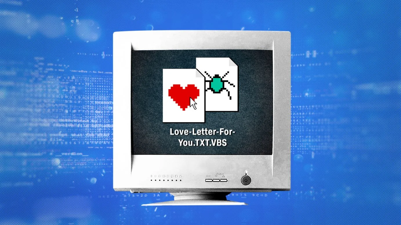 Illustration used in CNN retrospective on the ILOVEYOU outbreak