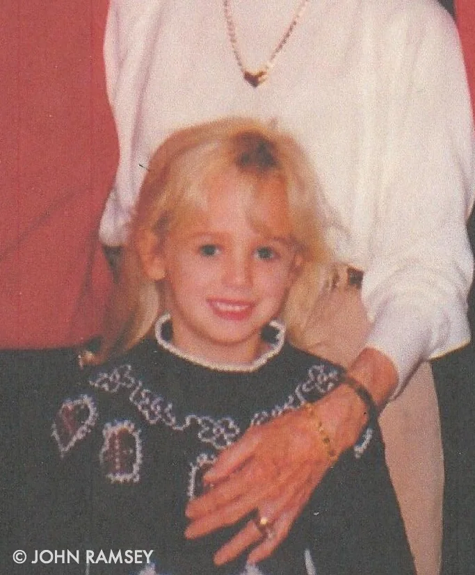 JonBenét Ramsey in a family photo. Only her picture is being used. 