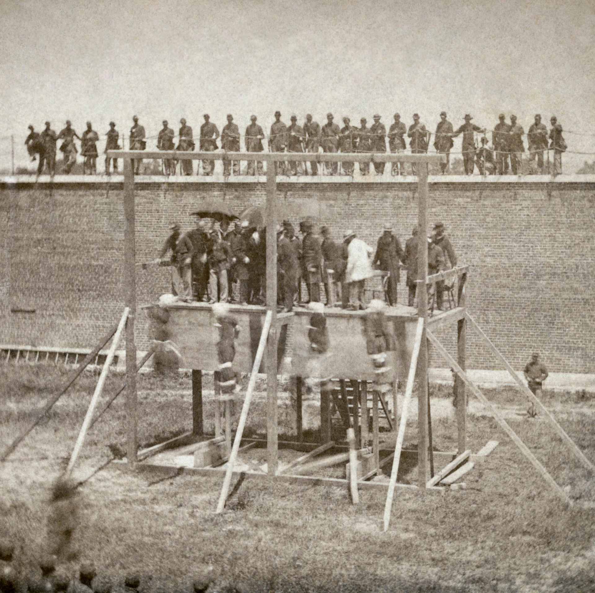 Execution of Lincoln assassination conspirators (the drop), July 7, 1865