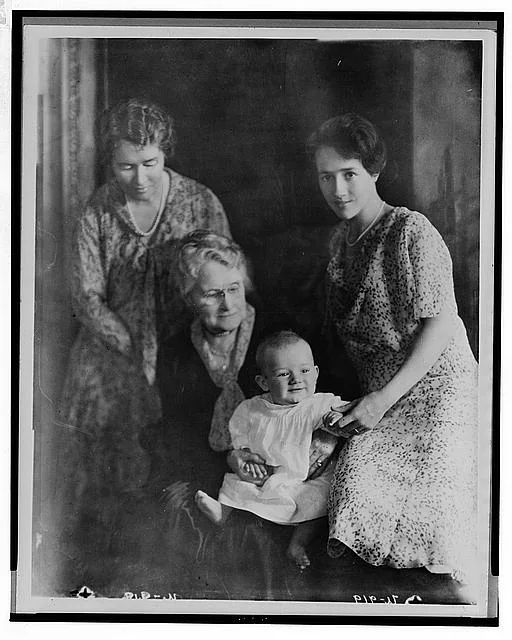 Charles Lindbergh Jr. with his mother and family