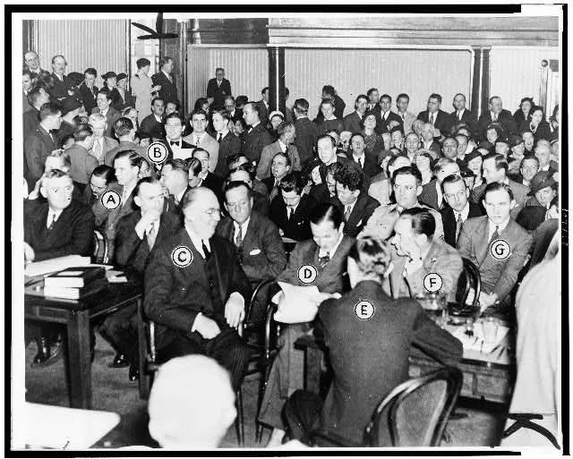 The courtroom from Justice Trenchard's bench, 1935