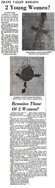 Franz Valley remains: 2 young women?