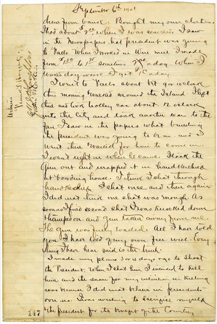 Leon Czolgosz's Incredibly Rare Confession to the Assassination of President William McKinley